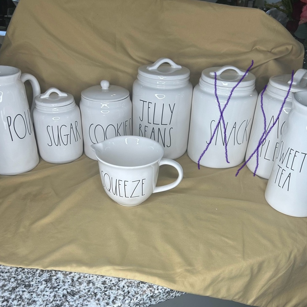 Rae Dunn Canister Set 6 Pieces